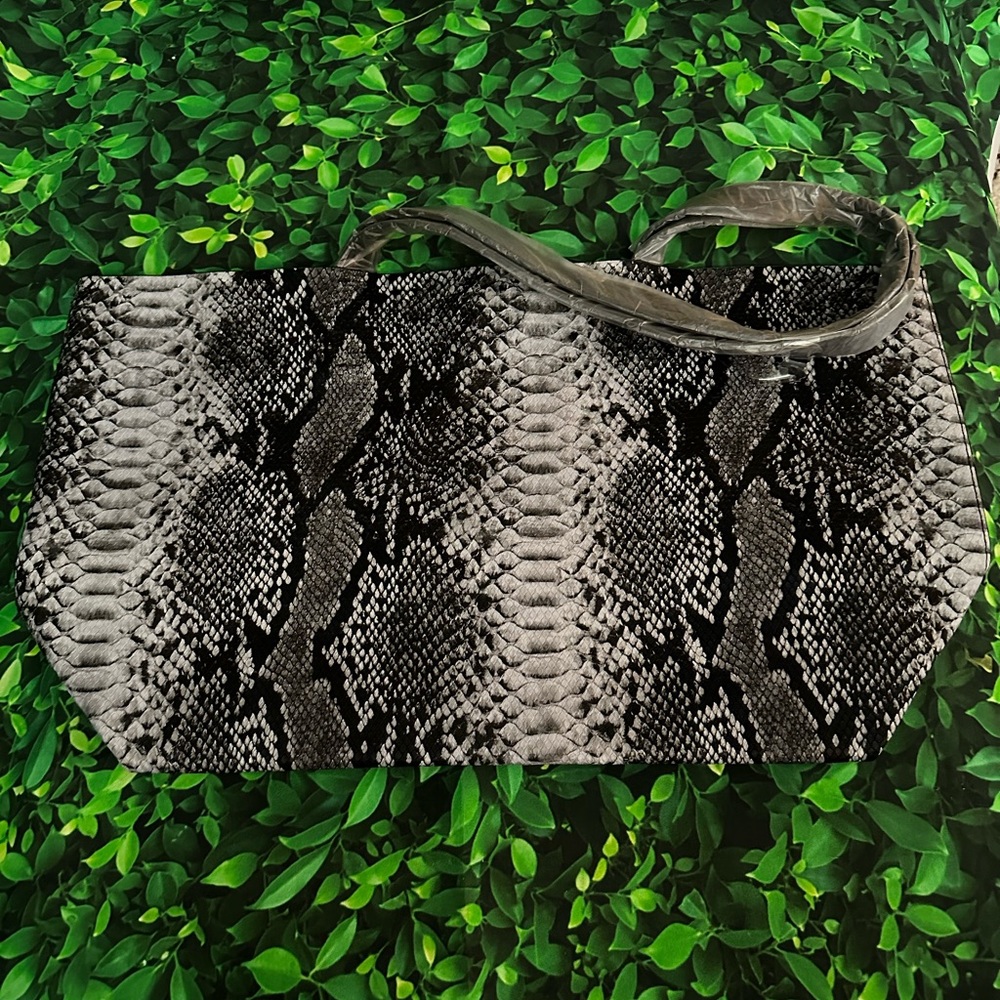 Faux Snakeskin Tote